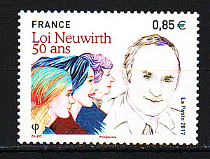 Франция, 2017, 50 лет закону Нойвирта, Рождаемость, 1 марка